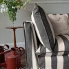Coco 2.5 seater sofa cover with Self Piped Knife Edge cushion in Charcoal Stripes - Hand Made in USA