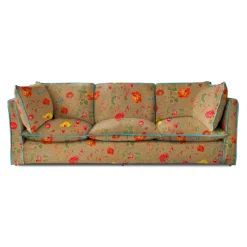 Coco 4 seater sofa with Contrast Welt Knife Edge cushion in Wildwood Twig - Hand Made in USA