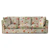 Coco 4 seater sofa with Contrast Welt Knife Edge cushion in Wildwood Ivory - Hand Made in USA