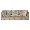 Coco 4 seater sofa with Contrast Welt Knife Edge cushion in Wildwood Duck Egg - Hand Made in USA