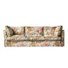 Coco 4 seater sofa with Contrast Welt Box Edge cushion in Magnolia Cream Blue - Hand Made in USA