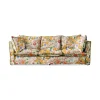 Coco 3.5 seater sofa with Contrast Welt Knife Edge cushion in GP u0026 J Baker Magnolia Cream Blue - Hand Made in USA