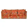 Coco 3.5 seater sofa with Contrast Welt Knife Edge cushion in Andrew Martin Wildwood Pumpkin - Hand Made in USA