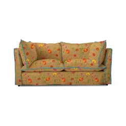 Coco 2.5 seater sofa with Contrast Welt Knife Edge cushion in Andrew Martin Wildwood Twig - Hand Made in USA