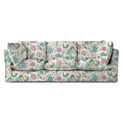 Coco 4 seater sofa with Knife Edge cushion in Kitty Spring Green - Hand Made in USA