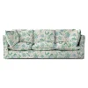 Coco 4 seater sofa with Knife Edge cushion in Kitty Blue Green - Hand Made in USA