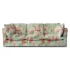 Coco 4 seater sofa with Knife Edge cushion in English Garden Grey Skies - Hand Made in USA