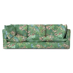 Coco 4 seater sofa with Knife Edge cushion in Belleville Juniper - Hand Made in USA