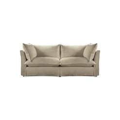 Coco 2.5 seater sofa with Knife Edge cushion in Sisal Linen - Hand Made in USA