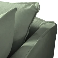 Coco 2.5 seater sofa with Knife Edge cushion in Seagrass Linen - Hand Made in USA