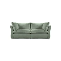 Coco 2.5 seater sofa with Knife Edge cushion in Seagrass Linen - Hand Made in USA