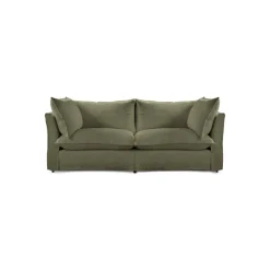 Coco 2.5 seater sofa with Knife Edge cushion in Sage Linen - Hand Made in USA