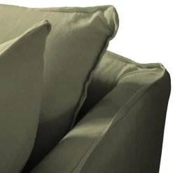 Coco 2.5 seater sofa with Knife Edge cushion in Sage Linen - Hand Made in USA