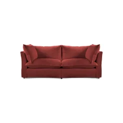 Coco 2.5 seater sofa with Knife Edge cushion in Rouge Linen - Hand Made in USA
