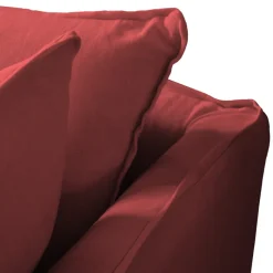 Coco 2.5 seater sofa with Knife Edge cushion in Rouge Linen - Hand Made in USA