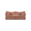 Coco 2.5 seater sofa with Knife Edge cushion in Roseberry Linen - Hand Made in USA