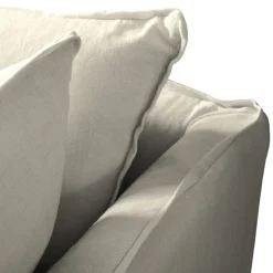 Coco 2.5 seater sofa with Knife Edge cushion in Pearl Grey Linen - Hand Made in USA
