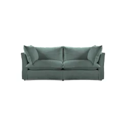 Coco 2.5 seater sofa with Knife Edge cushion in Mineral Linen - Hand Made in USA