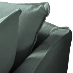 Coco 2.5 seater sofa with Knife Edge cushion in Mineral Linen - Hand Made in USA