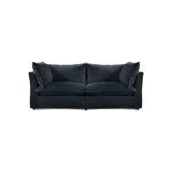 Coco 2.5 seater sofa with Knife Edge cushion in Midnight Linen - Hand Made in USA