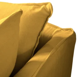 Coco 2.5 seater sofa with Knife Edge cushion in Maize Linen - Hand Made in USA