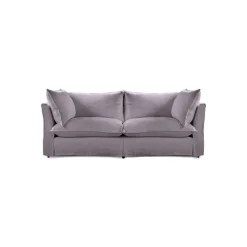 Coco 2.5 seater sofa with Knife Edge cushion in Lilac Linen - Hand Made in USA