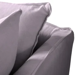 Coco 2.5 seater sofa with Knife Edge cushion in Lilac Linen - Hand Made in USA