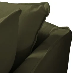 Coco 2.5 seater sofa with Knife Edge cushion in Khaki Linen - Hand Made in USA