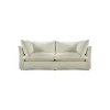 Coco 2.5 seater sofa with Knife Edge cushion in Ivory Linen - Hand Made in USA