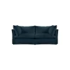 Coco 2.5 seater sofa with Knife Edge cushion in Indigo Linen - Hand Made in USA