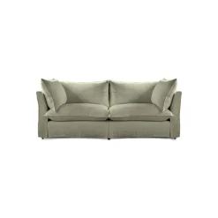 Coco 2.5 seater sofa with Knife Edge cushion in Hemp Linen - Hand Made in USA