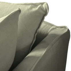 Coco 2.5 seater sofa with Knife Edge cushion in Hemp Linen - Hand Made in USA