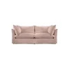 Coco 2.5 seater sofa with Knife Edge cushion in Dusky Pink Linen - Hand Made in USA