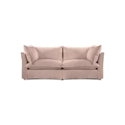 Coco 2.5 seater sofa with Knife Edge cushion in Dusky Pink Linen - Hand Made in USA