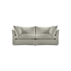 Coco 2.5 seater sofa with Knife Edge cushion in Dove Linen - Hand Made in USA