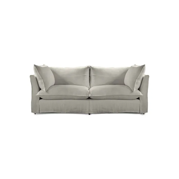 Coco 2.5 seater sofa with Knife Edge cushion in Dove Linen - Hand Made in USA