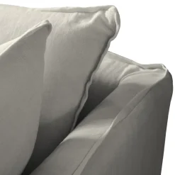 Coco 2.5 seater sofa with Knife Edge cushion in Dove Linen - Hand Made in USA