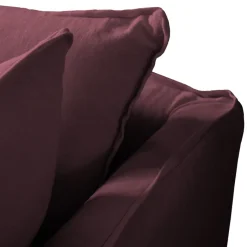 Coco 2.5 seater sofa with Knife Edge cushion in Damson Linen - Hand Made in USA
