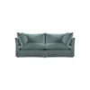 Coco 2.5 seater sofa with Knife Edge cushion in Cerulean Linen - Hand Made in USA