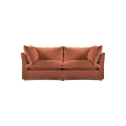 Coco 2.5 seater sofa with Knife Edge cushion in Cayenne Linen - Hand Made in USA