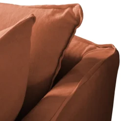 Coco 2.5 seater sofa with Knife Edge cushion in Cayenne Linen - Hand Made in USA