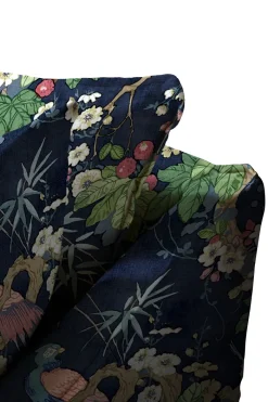 Coco 2.5 seater sofa with Knife Edge cushion in Belleville Navy - Hand Made in USA