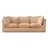 Coco 3.5 seater sofa with Self Piped Knife Edge cushion in Cotton Linen Rosedale - Hand Made in USA