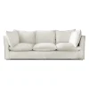 Coco 3.5 seater sofa with Self Piped Knife Edge cushion in Cotton Linen Cool Coconut - Hand Made in USA