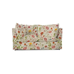 Coco 2 seater sofa with Self Piped Knife Edge cushion in Andrew Martin Wildwood Ivory - Hand Made in USA