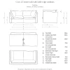 Coco 2.5 seater sofa with Self Piped Knife Edge cushion in Customers Own Material (excl. Fabric) - Hand Made in USA