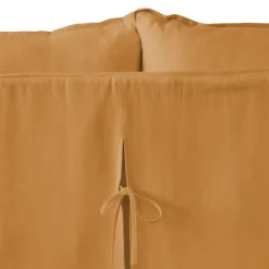 Coco 2.5 seater sofa with Self Piped Knife Edge cushion in Cotton Linen Sunflower - Hand Made in USA
