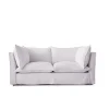 Coco 2.5 seater sofa with Self Piped Knife Edge cushion in Cotton Linen Sea Salt - Hand Made in USA