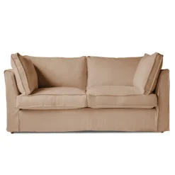 Coco 2.5 seater sofa with Self Piped Box Edge cushion in Cotton Linen Rosedale - Hand Made in USA