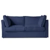 Coco 2.5 seater sofa with Self Piped Box Edge cushion in Cotton Linen Inkspot - Hand Made in USA